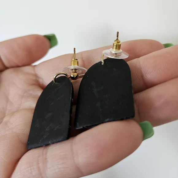 Black & White Clay Earrings - Picture 3 of 3